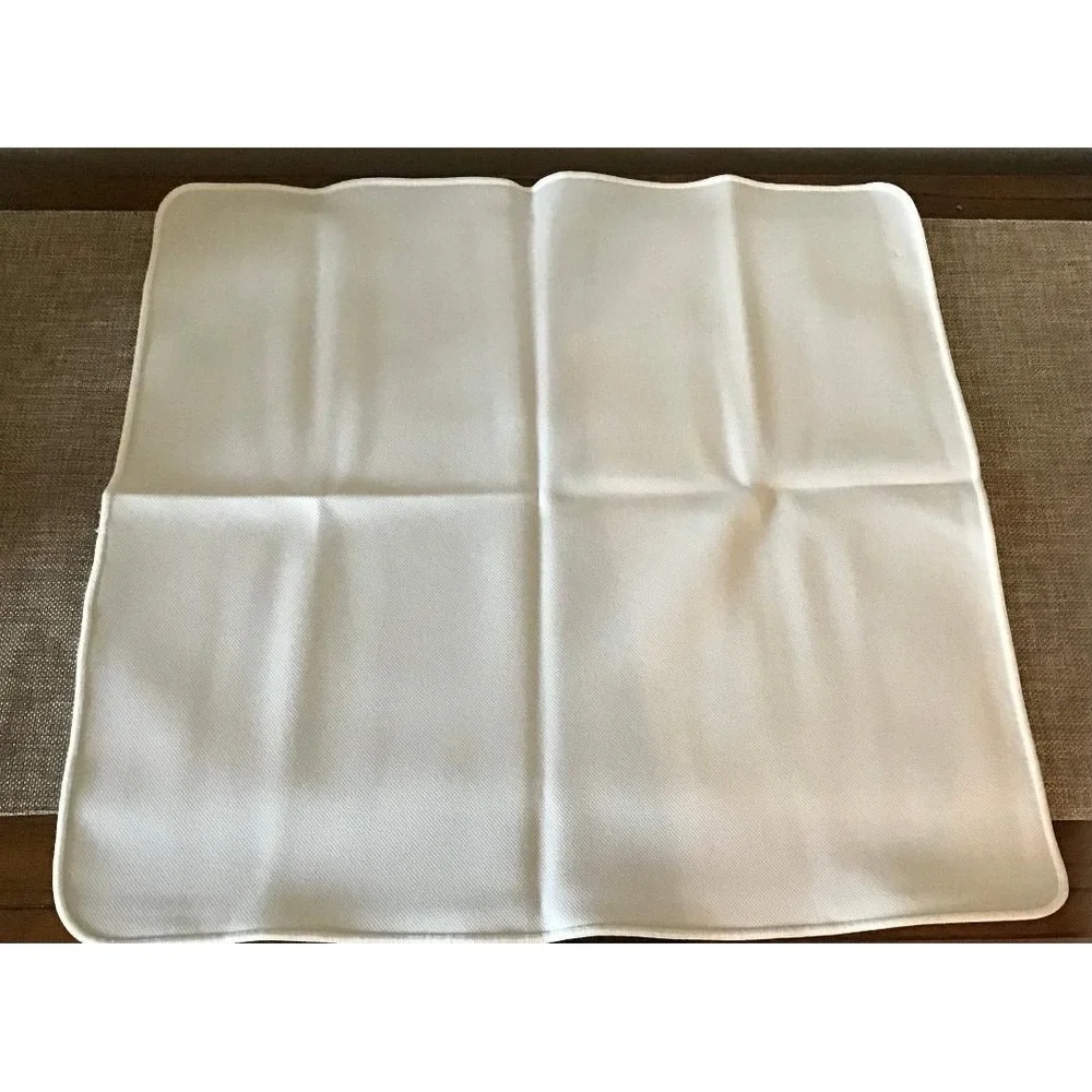 VTG 70's White Cloth Napkins (10) Twill Weave Polyester Linens Classic Elegant